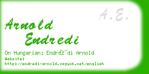 arnold endredi business card